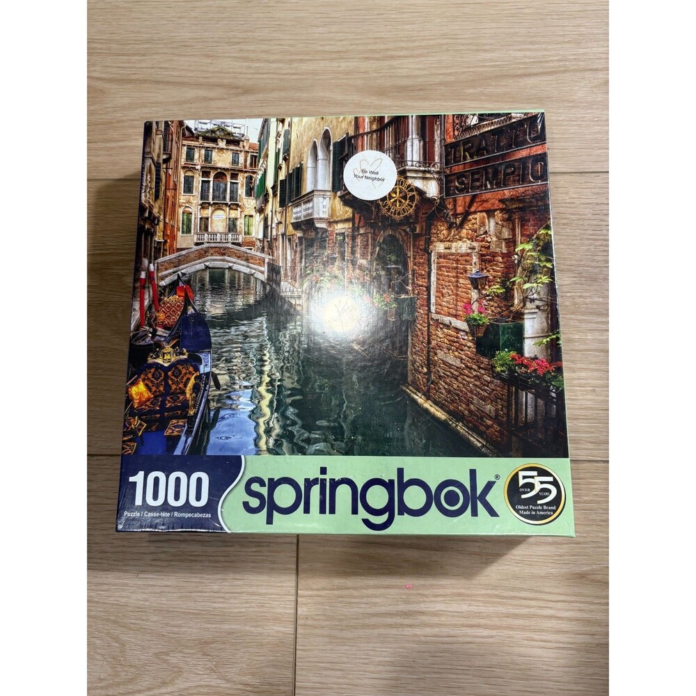 Springbok 1000 Piece Jigsaw Puzzle Venice Canal Scene Italy Sempione 24x30
